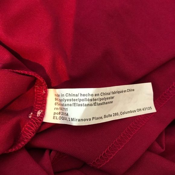 Eloquii Claret Open Neck Cutout Long Sleeve Button Front Dress NWT size 22 - Picture 12 of 13